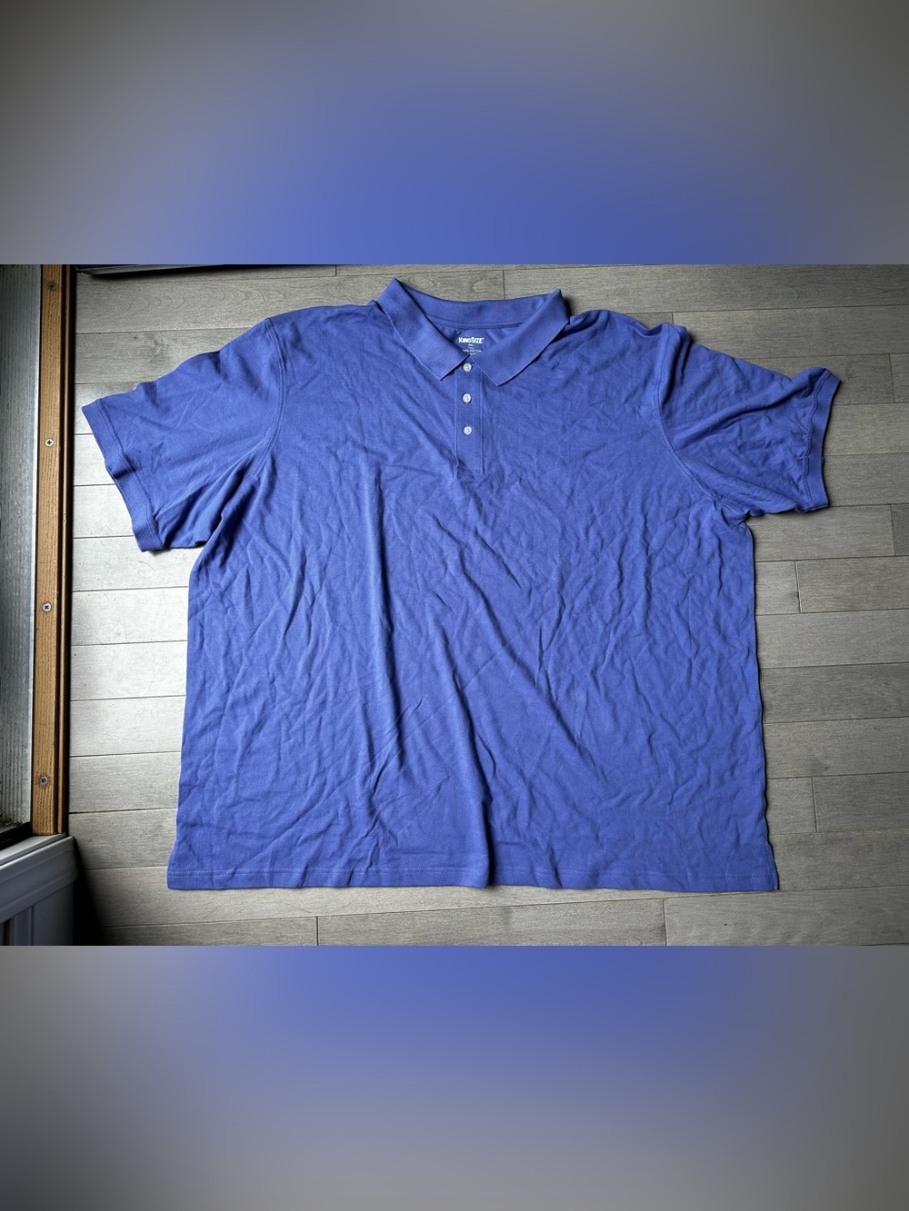 Mens King Size Blue 100% Cotton 3 Button Polo Short Sleeve T Shirt 6XL Plus Size